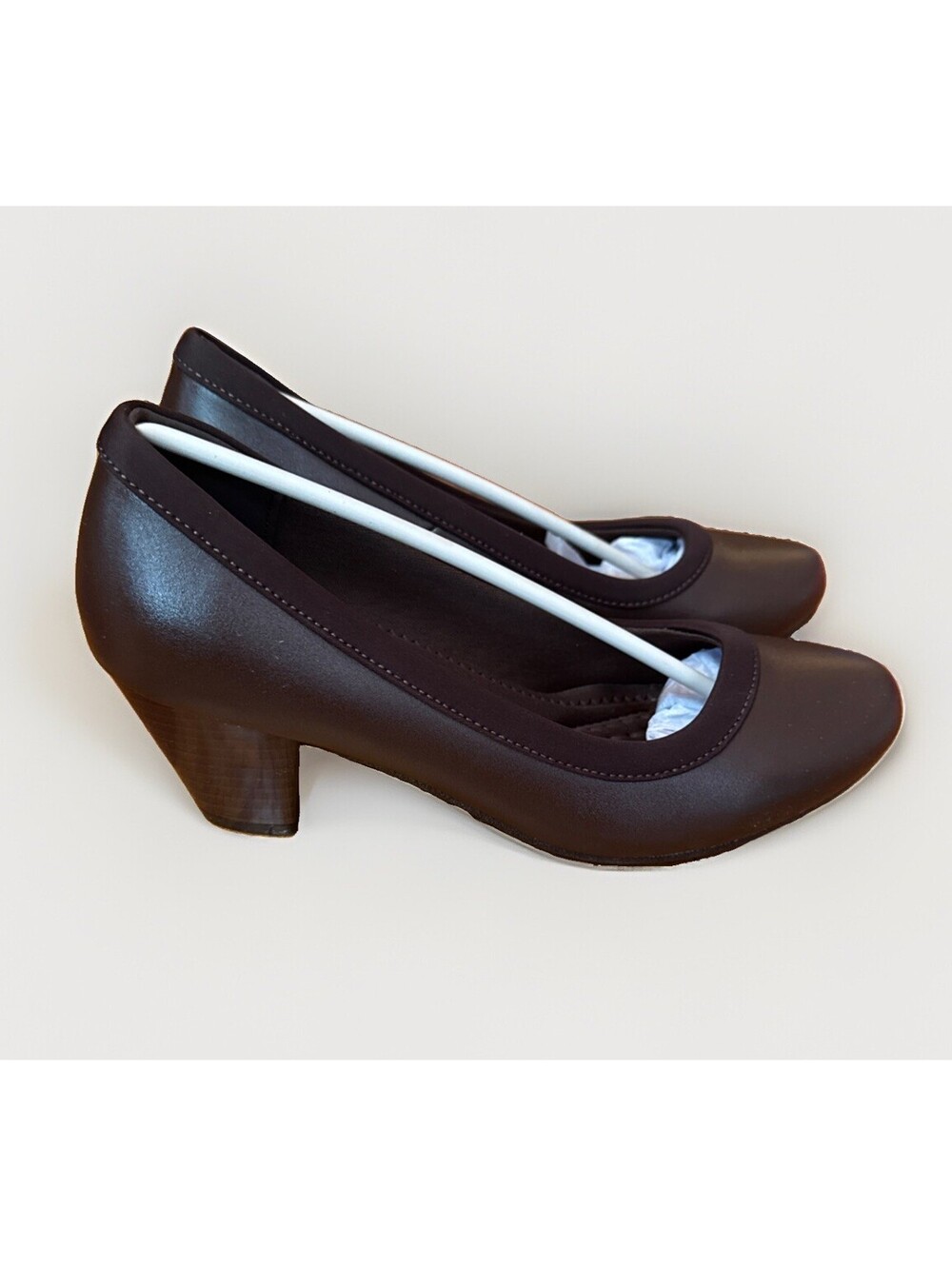 NEW Chocolate Brown Block Heel Pumps Classy Dress Shoes Ladies 5.5